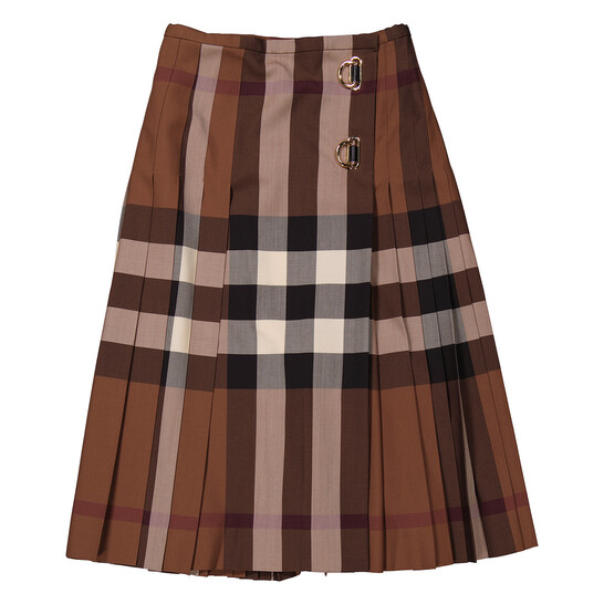 Burberry Dark Birch Brown Winifred Check Skirt, Brand Size 4