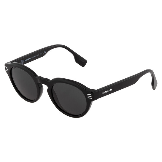 BRAND NEW Burberry BE4404 300187 Black Grey Oval Unisex Sunglasses BE4404 Burberry Dark Grey Round Men main image 4