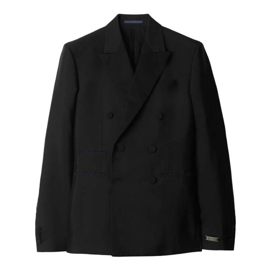 Burberry Double-Breasted Wool-Blend Blazer, Brand Size 48R