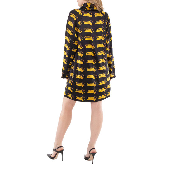 Burberry Duck Print Silk Minidress, Brand Size 8 (US Size 6