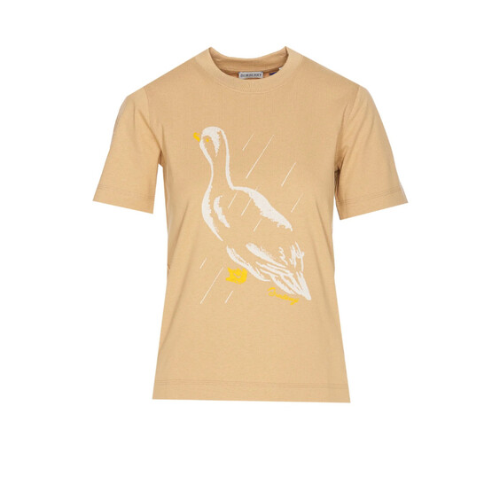 【関税＆送料込み】Burberry Yellow Cotton T-Shirt Burberry Logo Print Cotton T-shirt Yellow Men's - US