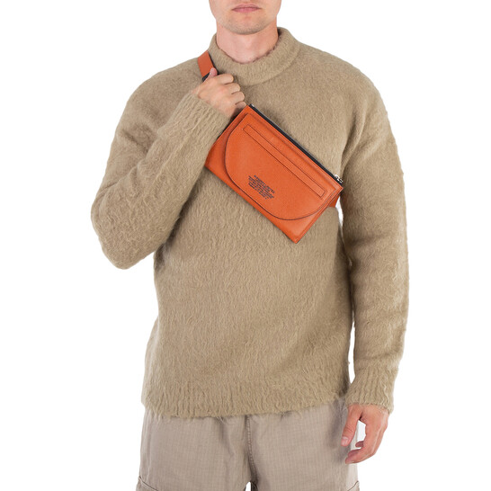 Burberry Earthy Orange Men's Olympia Location-Print Belt Bag