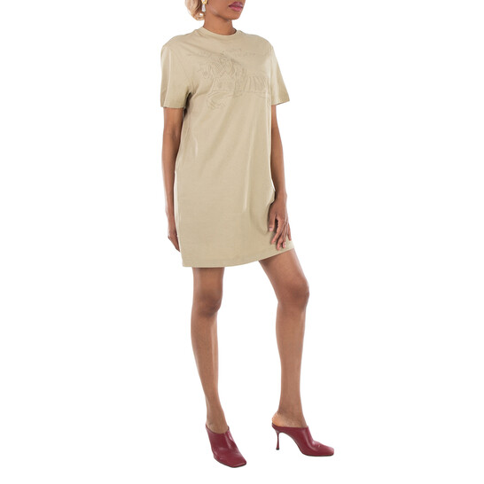 Burberry EKD Embroidered Cotton T-Shirt Dress, Size Small