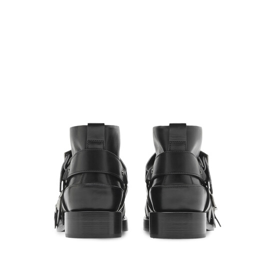 Burberry EKD Motif Multi-Strap Leather Boots, Brand Size 42