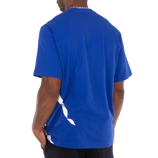 【送料&関税込】Burberry Cerulean Blue Cotton T-shirt Burberry Ellison Logo Print T-shirt Canvas Blue Men's - US