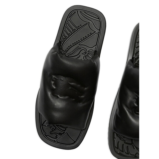 Burberry EKD Slab Leather Slides, Brand Size 39 ( US Size 9
