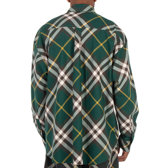 Burberry Ekd-Embroidered Check Cotton Shirt, Size XX-Large