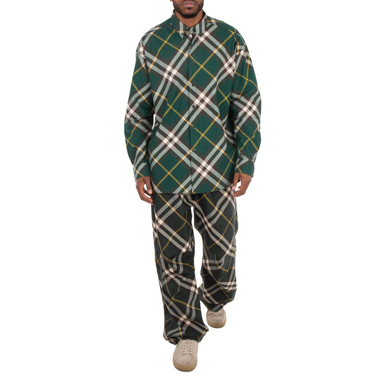 Burberry Ekd-Embroidered Check Cotton Shirt, Size XX-Large