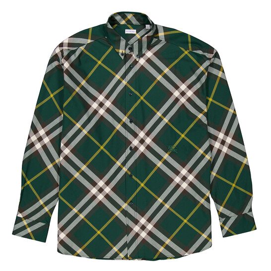 Burberry Ekd-Embroidered Check Cotton Shirt, Size XX-Large