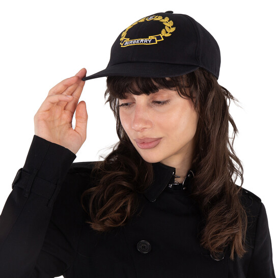 キャップ Burberry Embroidered Polyester Blend Baseball Cap Logo embroidered baseball cap in black - Burberry | Mytheresa