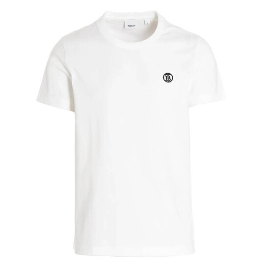 Burberry Embroidered Logo Crewneck T-Shirt, Size Small