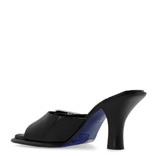 Burberry Equestrian Knight Bay Leather Sandals, Brand Size