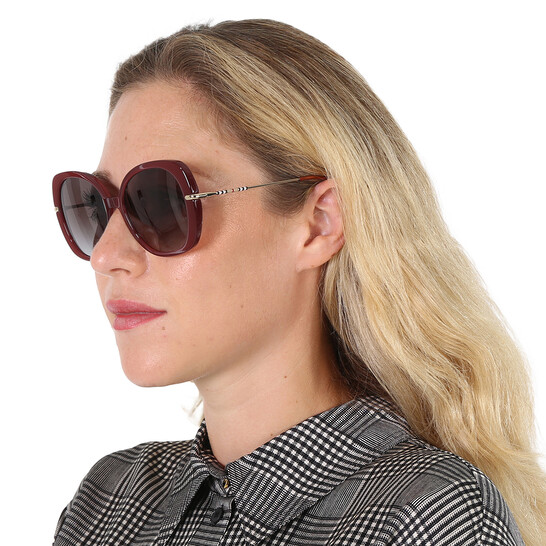 Burberry Eugenie Grey Gradient Butterfly Ladies Sunglasses