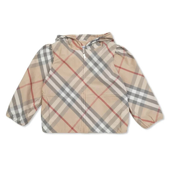 Burberry Girls Tilly Check Hooded Jacket, Size 8Y 8088538