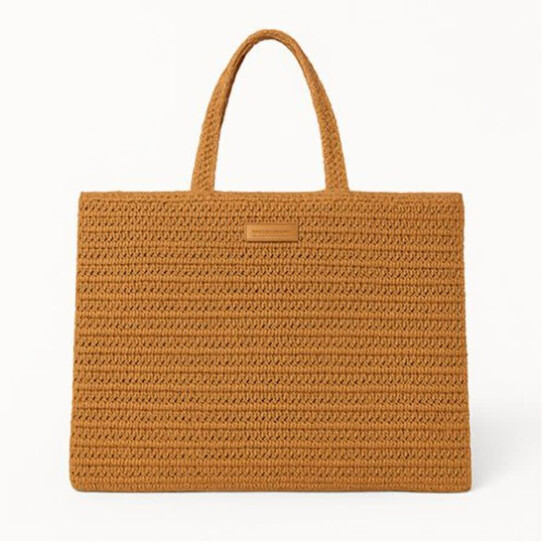 Burberry Goddess Tan Woven Bag NEW ～ Burberry Goddess Crocheted Weave Natural Paper Straw  main image 2