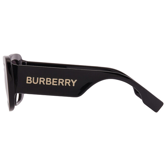 Burberry Black Sunglasses with Oversized Butterfly Shape and Glossy Finish Burberry Dark Grey Butterfly Ladies Sunglasses BE4457F  main image 3