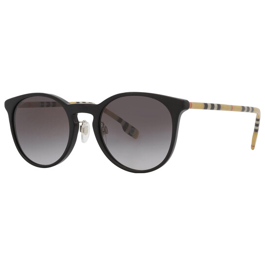 COPY - BURBERRY GREY GRADIENT SUNGLASSES!! Burberry Sunglasses 56mm in Top Black on Vintage Check  main image 3