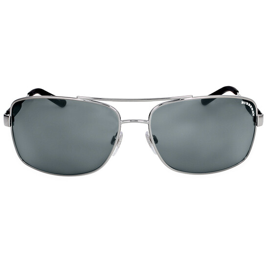 Burberry Grey Rectangular Men's Sunglasses BE3074 100387 63