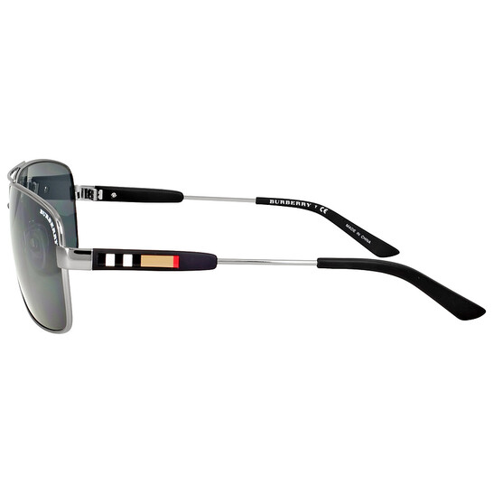 Burberry Grey Rectangular Men's Sunglasses BE3074 100387 63