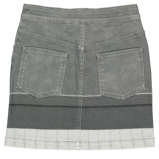 Burberry Grey Stretch Denim Victorian Portrait Print Mini