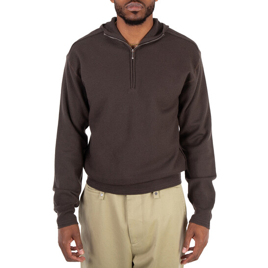 Burberry Half-Zip Wool Hooded Sweatshirt - 546x546