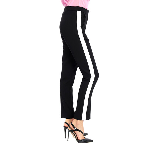 Burberry Hanover Silk Stripe Wool Straight Fit Tailored Trousers