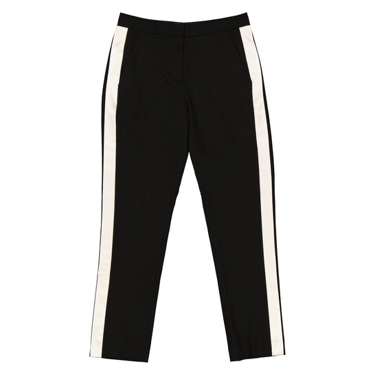 Burberry Hanover Silk Stripe Wool Straight Fit Tailored