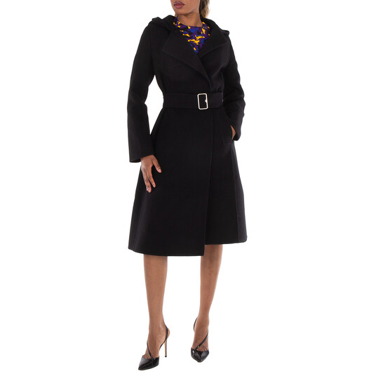 Burberry Hooded Wool Cashmere Coat, Brand Size 8 ( US Size 6