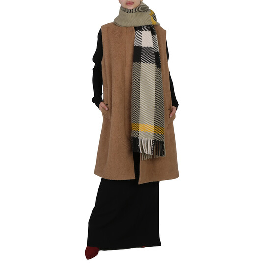 スカーフ Burberry SCARF (8078782 A5129) リバーシブル チェック カシミアスカーフ (アーカイブベージュ