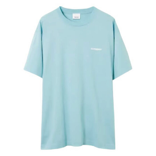 【送料&関税込】Burberry Cerulean Blue Cotton T-shirt Burberry Ice Cream Graphic Design Cotton T Shirt, Size XX