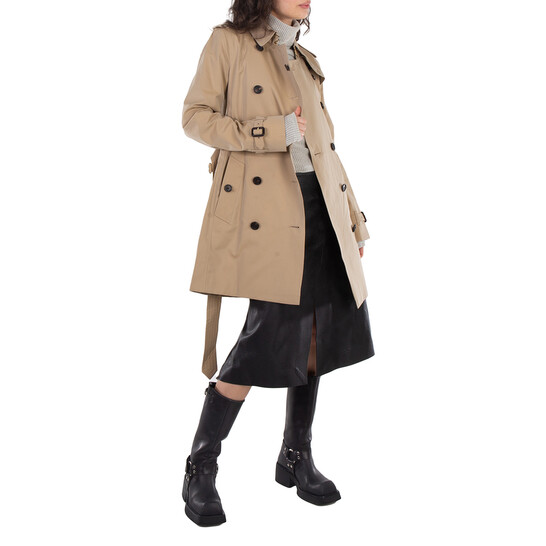 美品✨BURBERRY THE KENSINGTON ミディアム L カバー付 Burberry Kensington Mid-length Trench Coat, Brand Size 4 (US