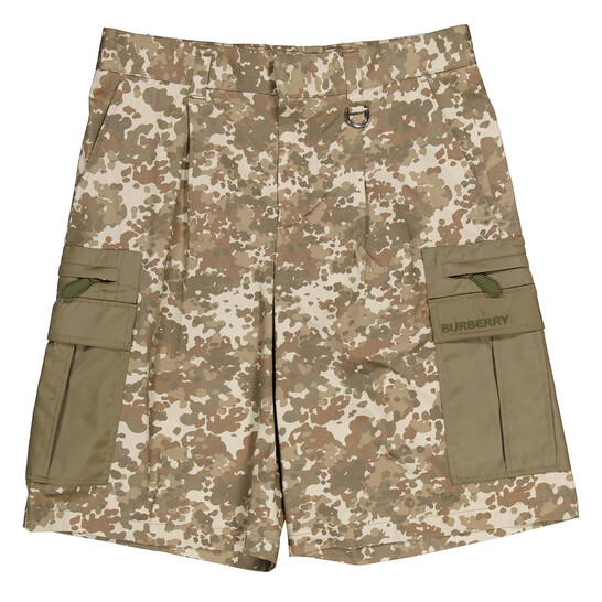 Burberry Khaki Green Camo Dan Shorts, Brand Size 52 (Waist