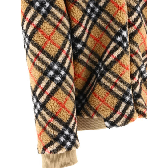 Burberry Kids Archive Beige Check Fleece Zip Hoodie 8076882