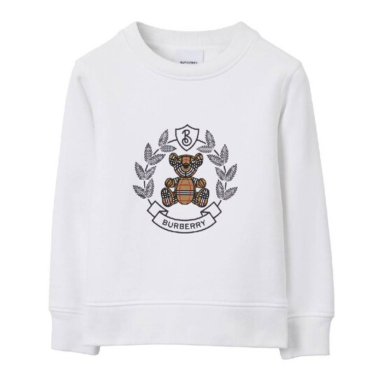 Burberry Kids Crest Bear-Print Cotton Sweatshirt, Size 10Y
