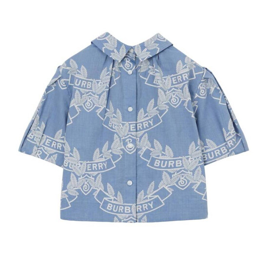 Burberry Kids Oak Motif Print Chambray Shirt, Size 8Y 8071082