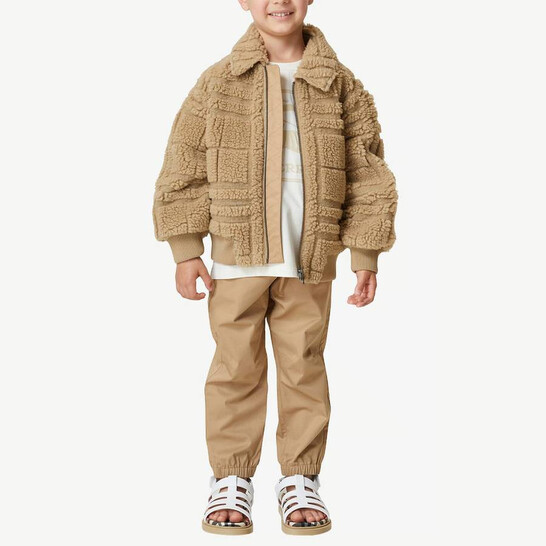 Burberry Kids Peter Checkered Fleece Jacket, Size 4Y 8078157
