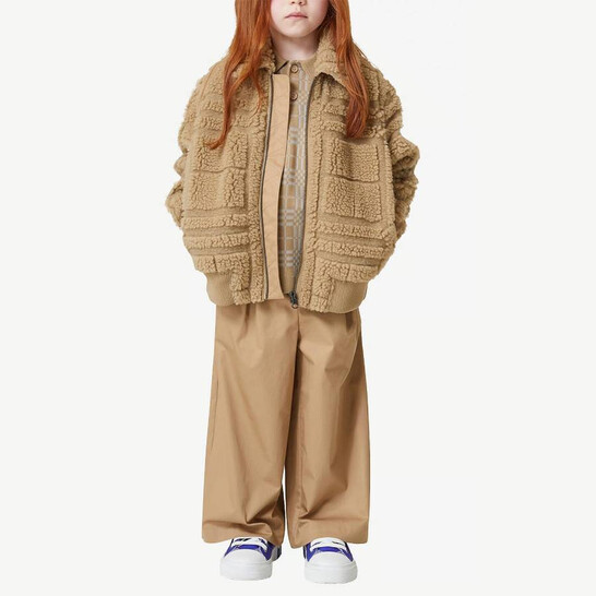 Burberry Kids Peter Checkered Fleece Jacket, Size 4Y 8078157