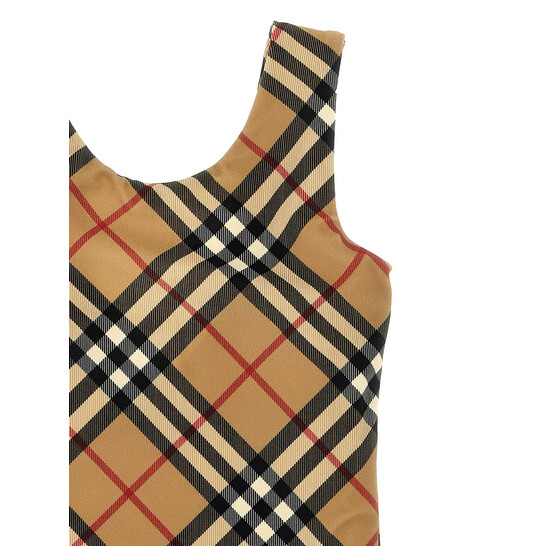 Burberry Kids Stretch Nylon Vintage Check Swimsuit, Size 12Y