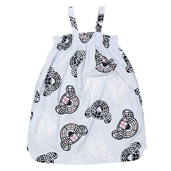 Burberry Kids Thomas Bear Cotton Smock Dress, Size 10Y
