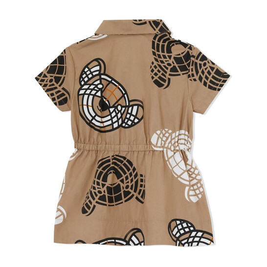 Burberry Kids Thomas Bear Poplin Dress With Bloomers Set