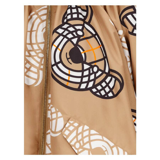 Burberry Kids Thomas Bear-Print Hooded Cape, Size Medium 8061733