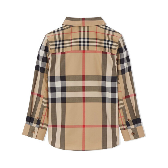 美品！BURBERRY CHILDREN　ノバチェックシャツ　4Y100 Burberry Check cotton shirt in beige - Burberry Kids | Mytheresa