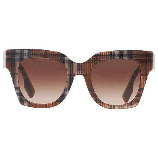 Burberry Kitty Brown Gradient Cat Eye Ladies Sunglasses