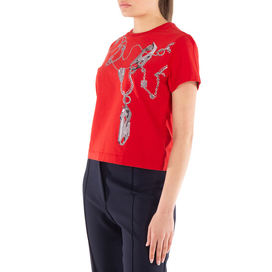 Burberry Knight Hardware Cotton T-Shirt, Size Large 8088218