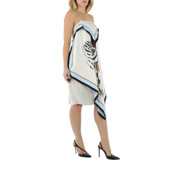 Burberry Ladies Animalia Print Silk Scarf Dress, Brand Size