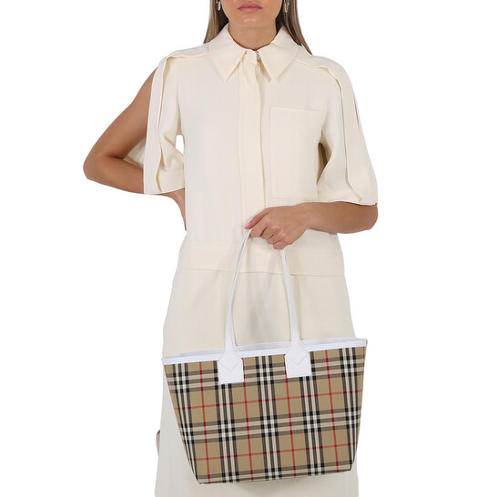 BURBERRY LONDON CASKET M COTTON Ivory CHECK WOMEN A369CCF9-E5A6-4E24-A97A-  main image 3