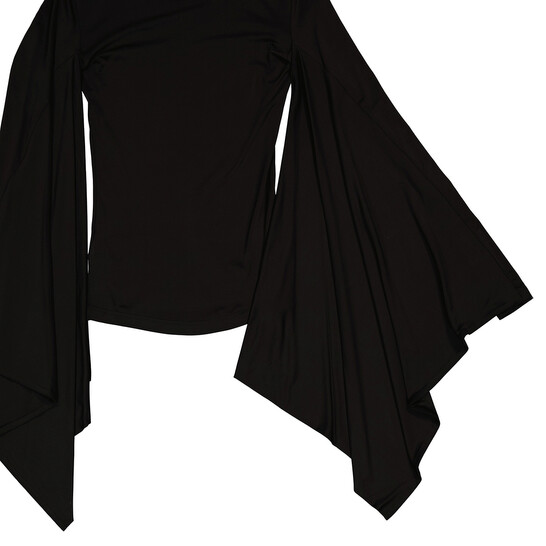 Burberry Ladies Black Crewneck Flared Sleeved Top, Size