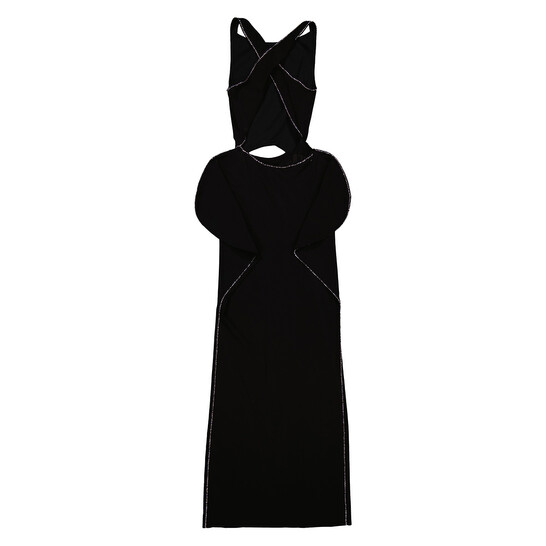 Burberry ブラック ワンピース 38 Burberry Ladies Black Ring Pierced Stretch Jersey Mini Dress