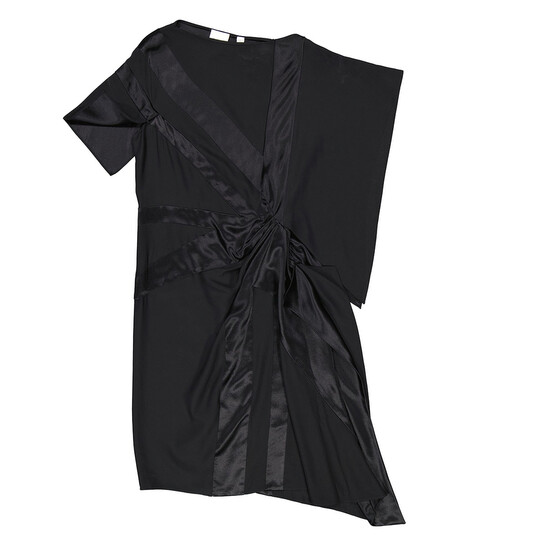 Burberry Ladies Black Flag Intarsia Asymmetrical Silk Dress Burberry Ladies Black Flag Intarsia Asymmetrical Silk Dress