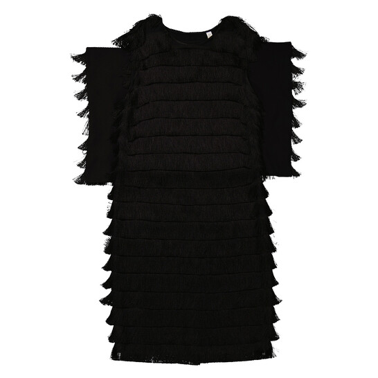 Burberry Ladies Black Fringe Detail Silk Sleeveless Midi Dress - 546x546 Image #5